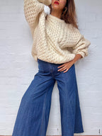 Vintage Irish Aran Knit Sweater - Cream