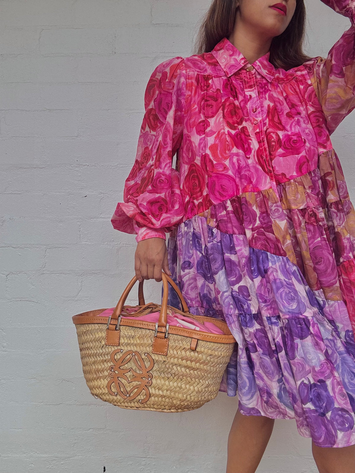 Rare Loewe East To West Basket Bag