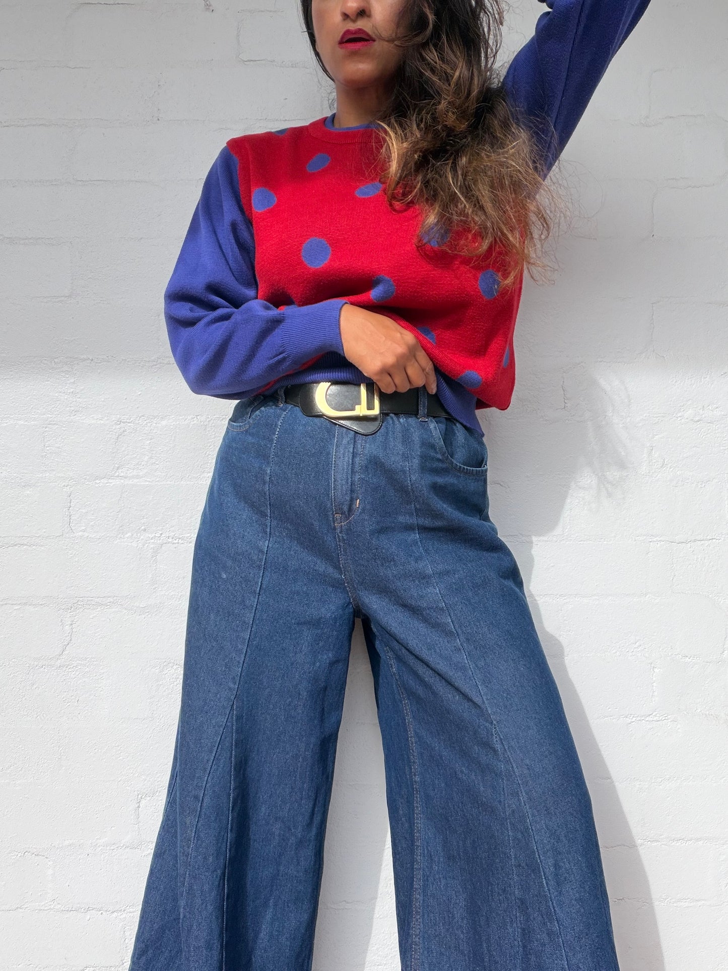 Vintage Christian Dior Black Leather Belt