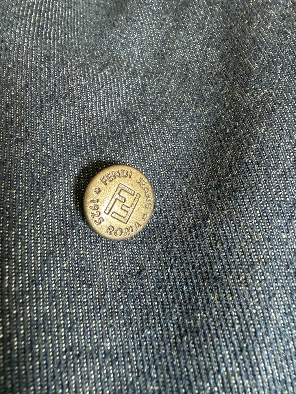 Rare Fendi Denim Long Quilted Coat