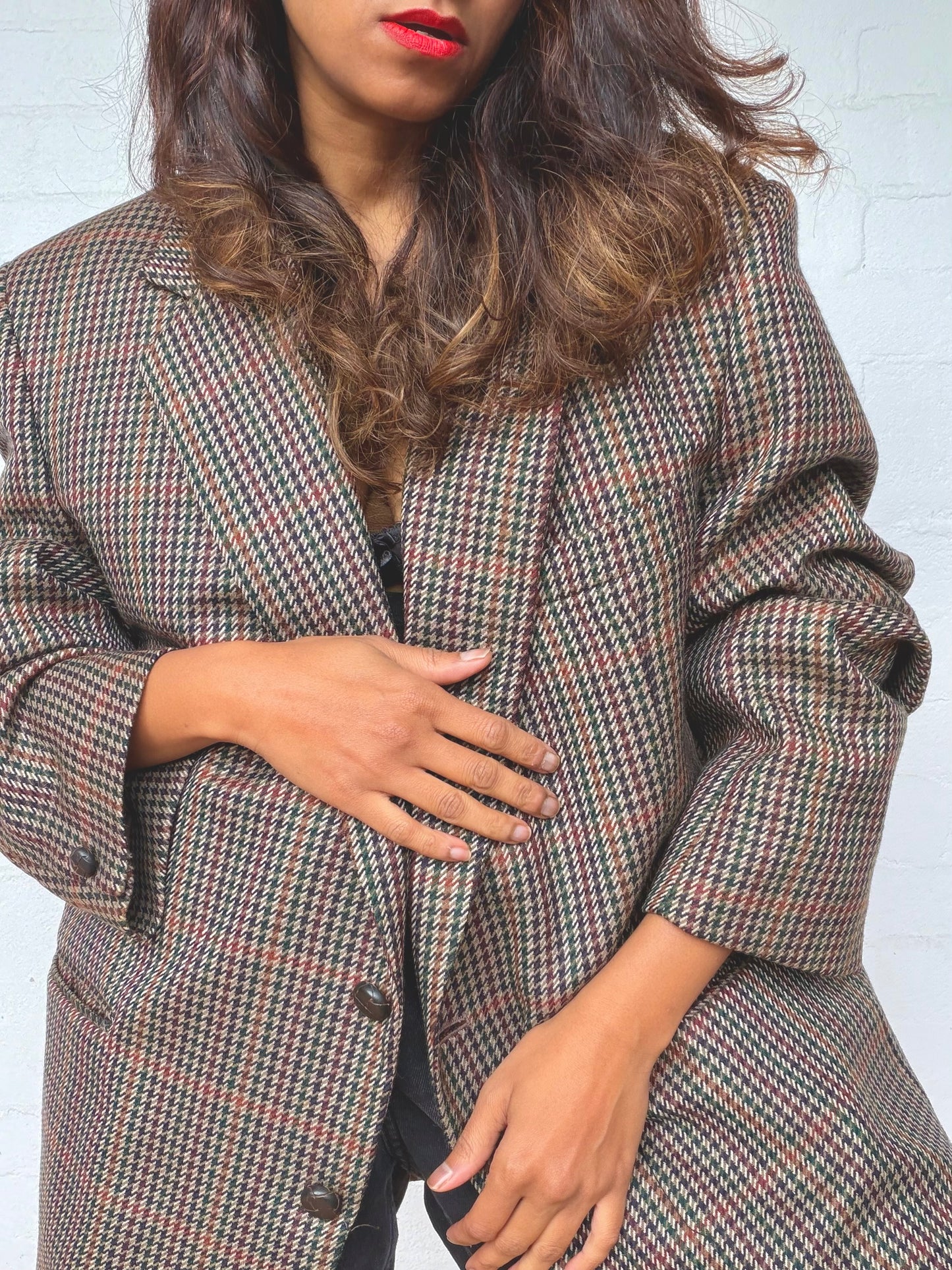 Vintage Wool Plaid Blazer