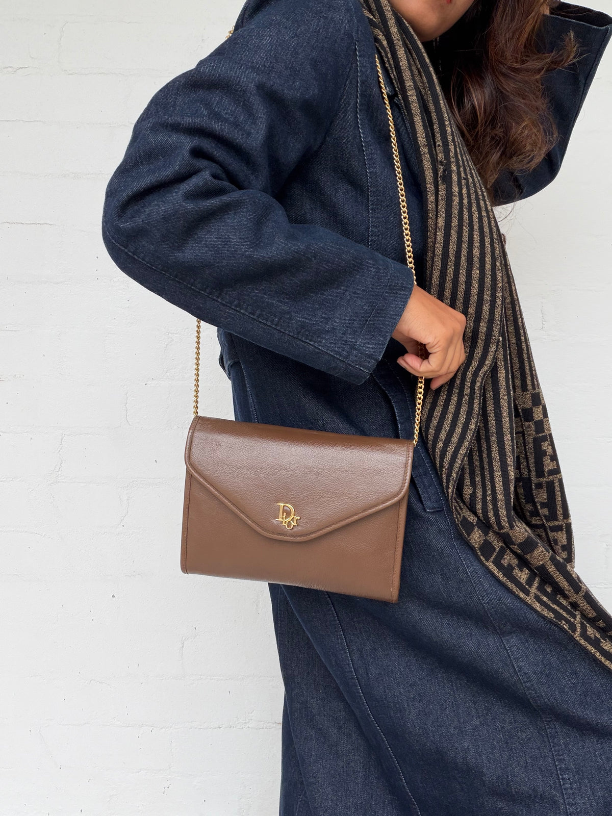 Rare Vintage Christian Dior Leather Bag - Brown