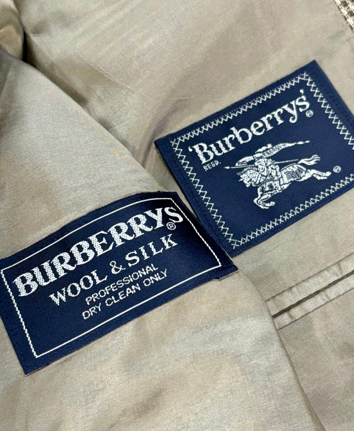 Vintage Burberry’s Silk & Wool Check Blazer