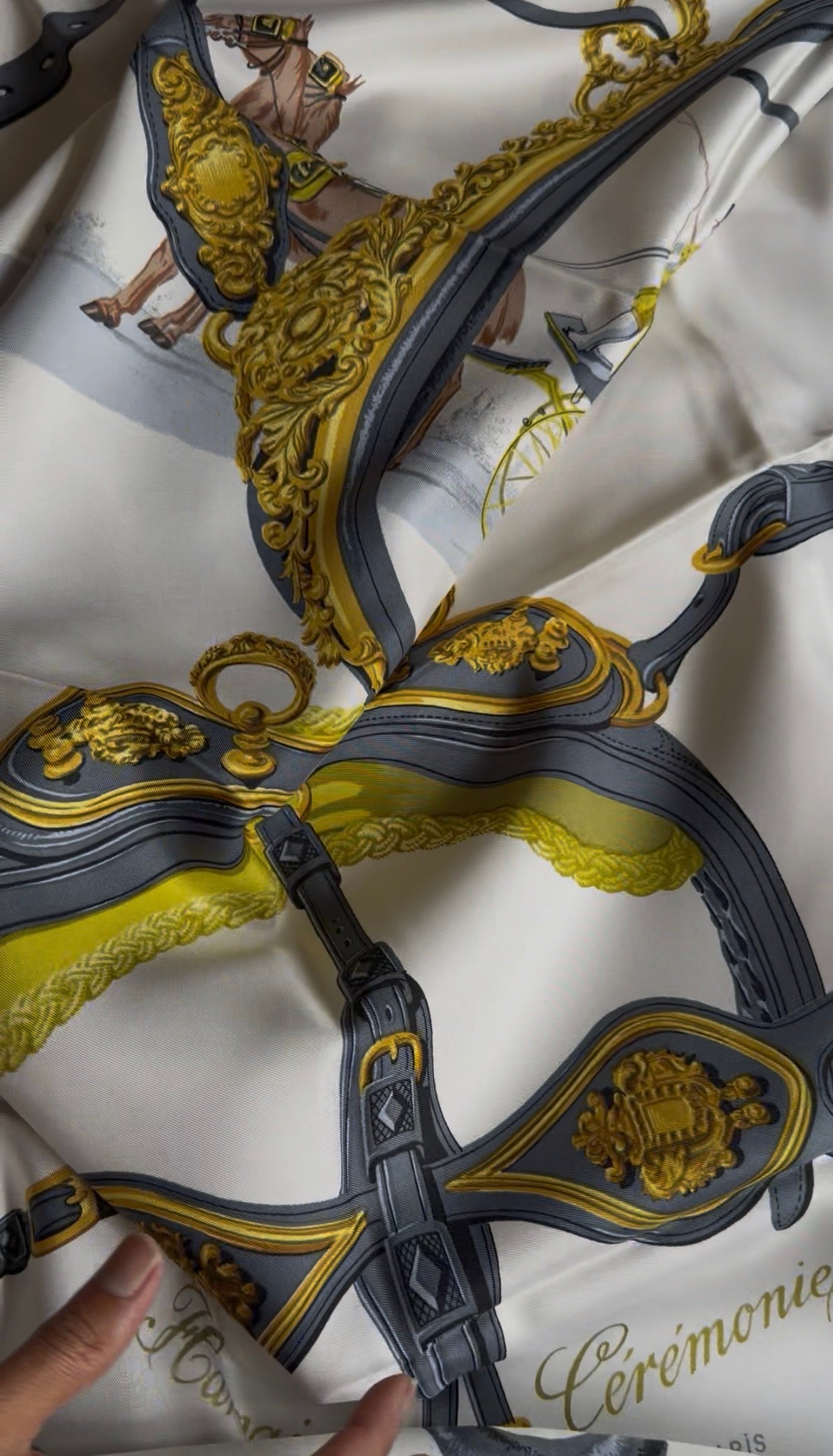 Rare HERMÈS Scarf Vintage 'Harnais de Ceremonie' Hugo Grygkar