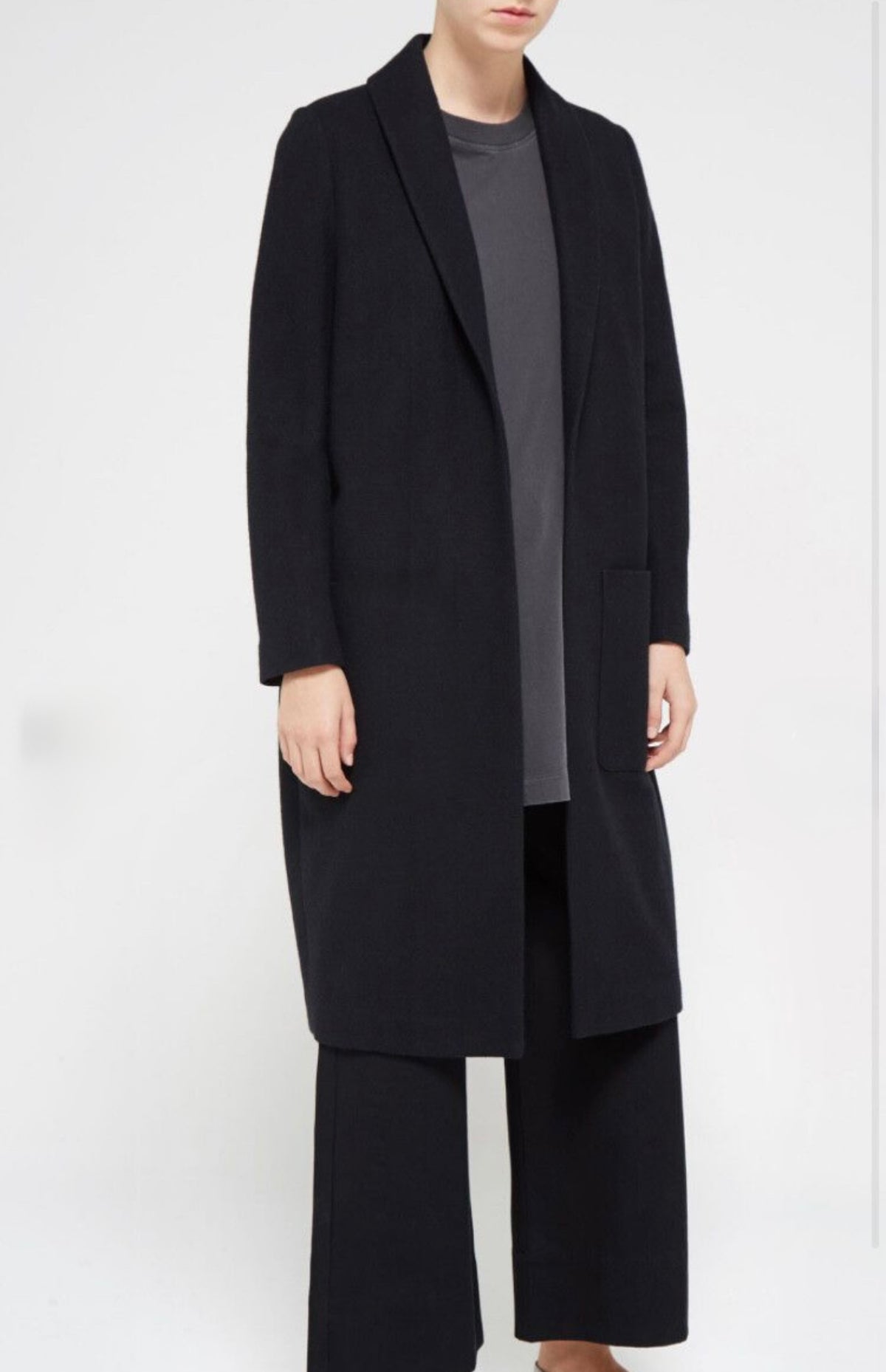Jac + Jack Long Wool Coat - Black