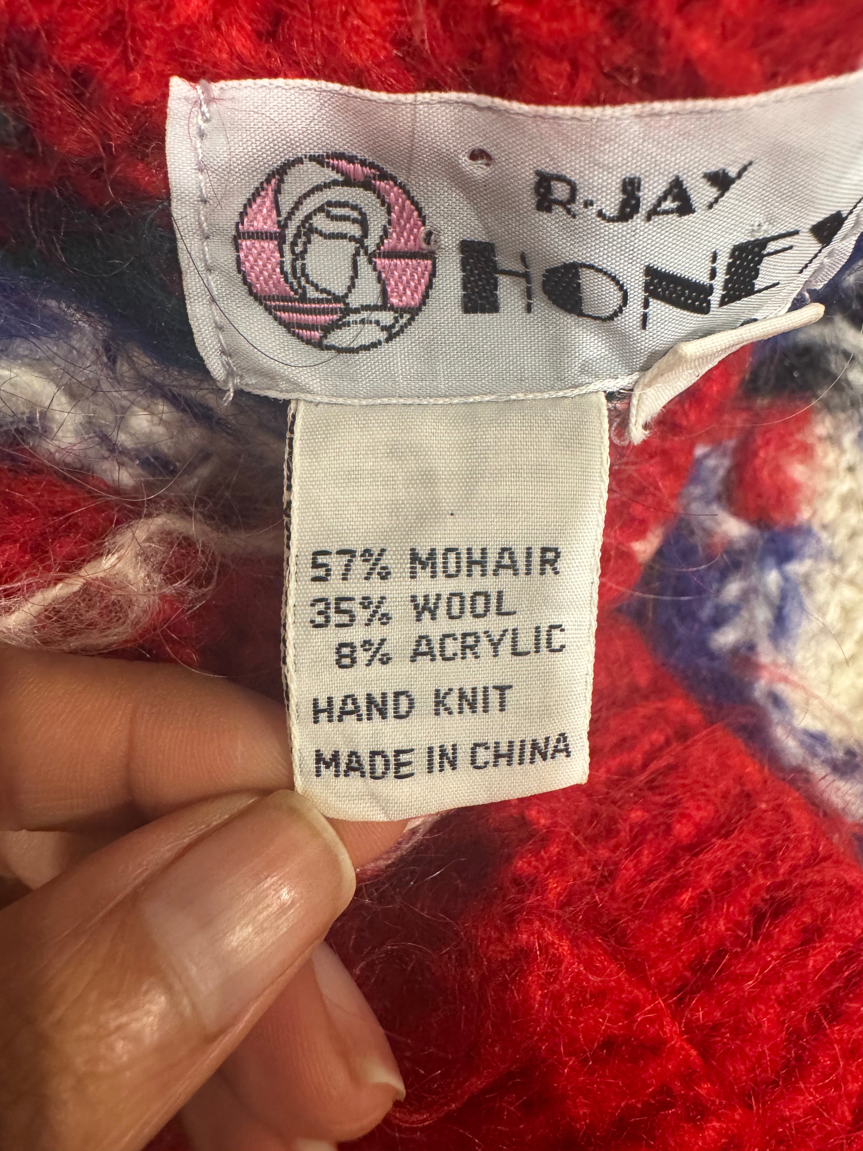 Vintage Colourful Mohair Knit Jumper