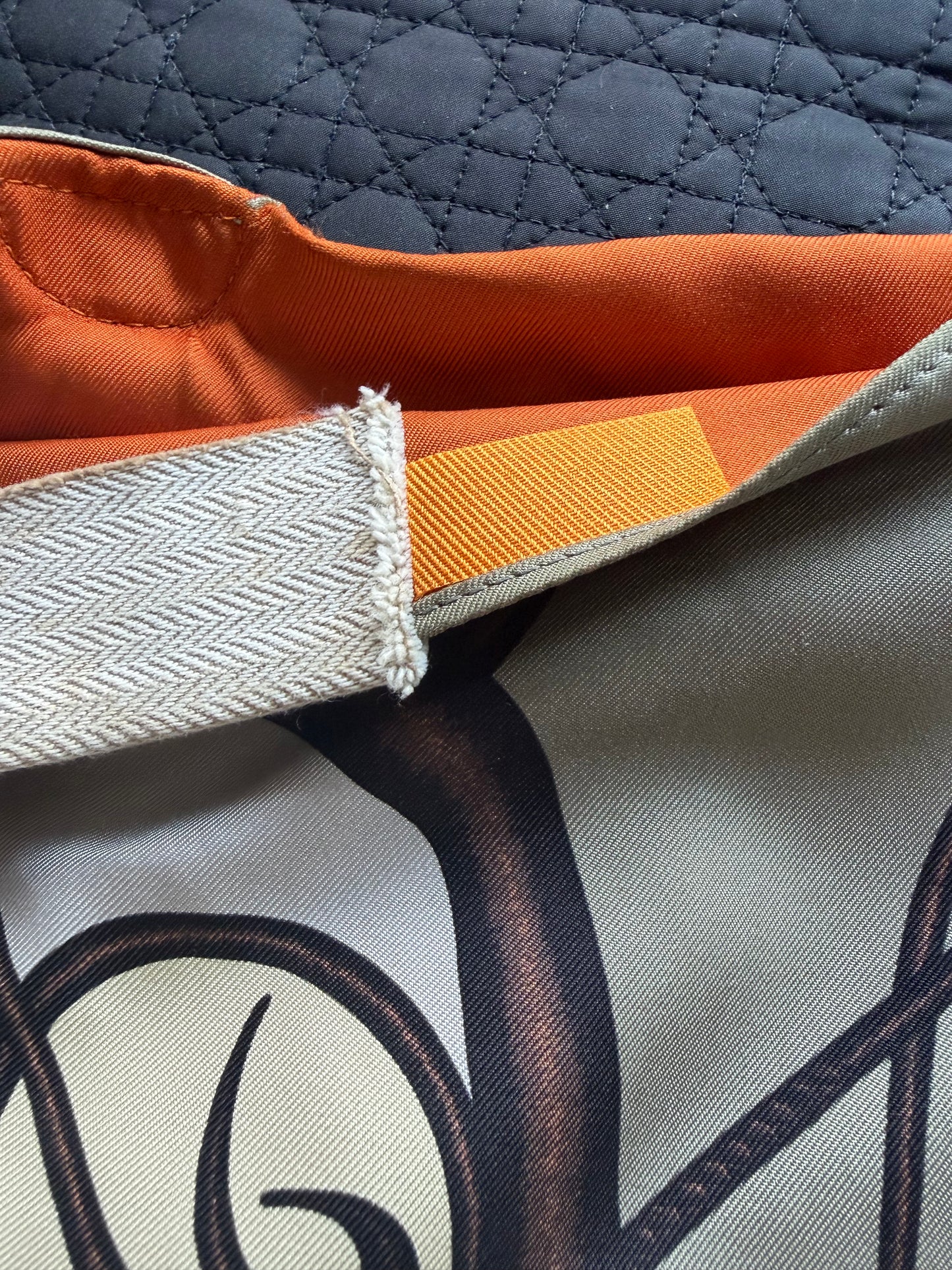 Hermès Multicolor Gold Silk City Bag