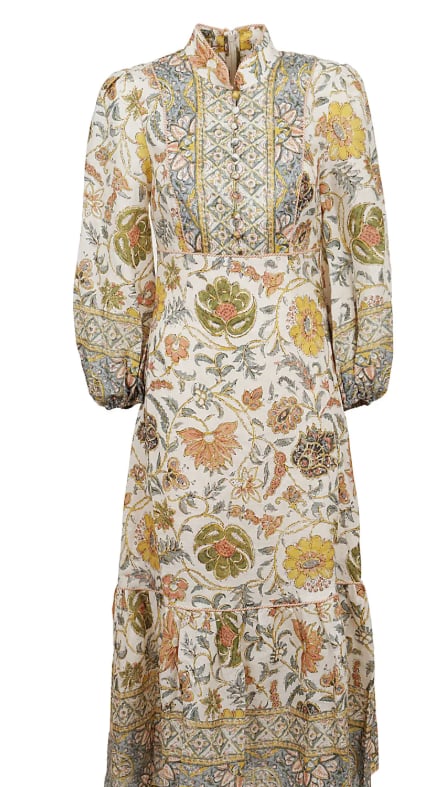 ZIMMERMANN Edie Border High Neck Dress In Crmp