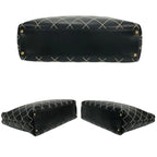 Chanel Black Leather Wild Stitch Tote Hand Bag