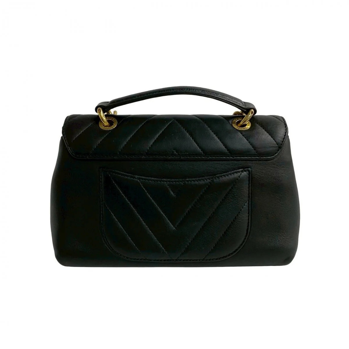 CHANEL V Stitch Shoulder Bag - Black