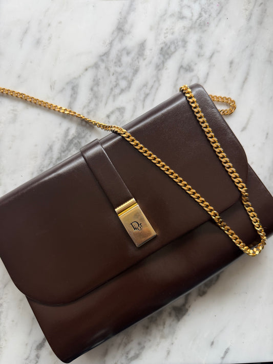 Vintage Christian Dior Bag -  Dark Brown