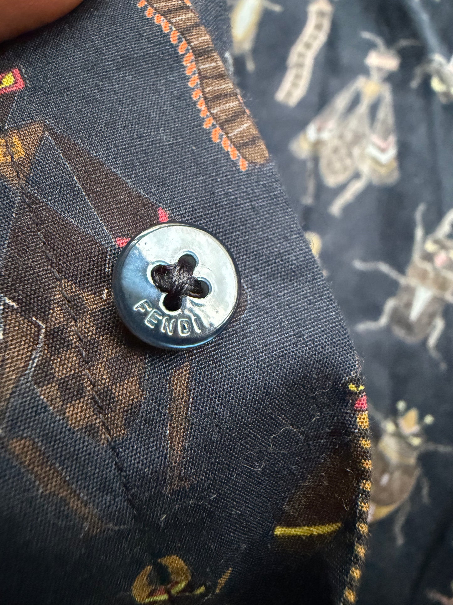 Rare Fendi Cotton Shirt - Bug Print