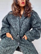 Vintage 1960's Dark Green Mohair Coat - Made in Britain