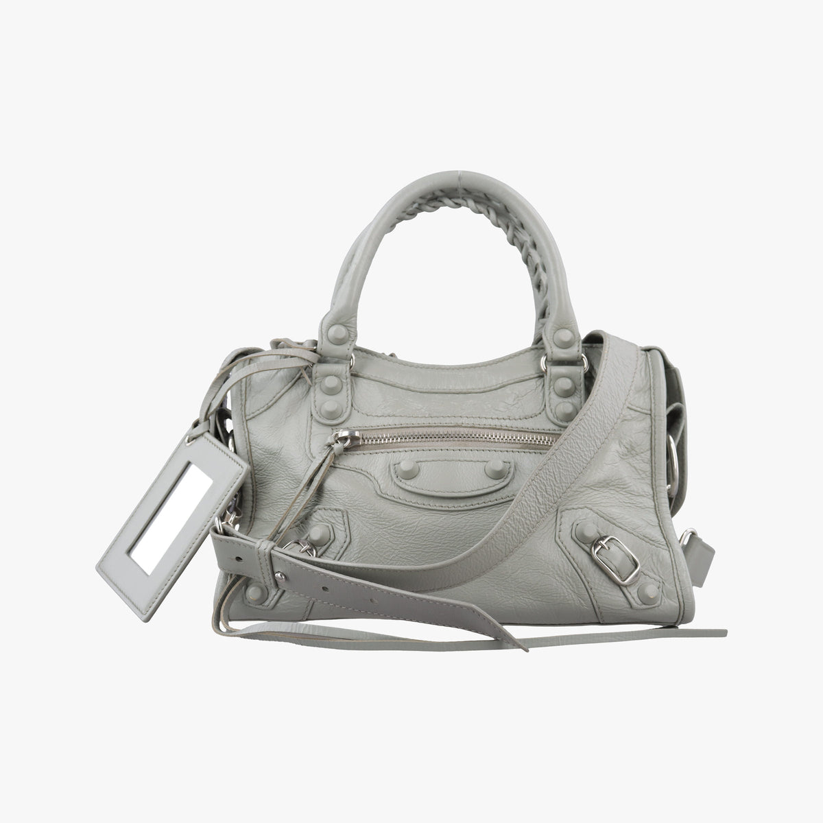 Vintage Balenciaga Mini City Lambskin Bag - Grey