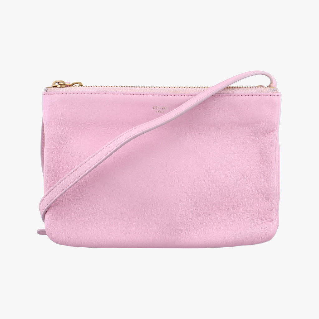 Celine Trio Leather Crossbody - Pink