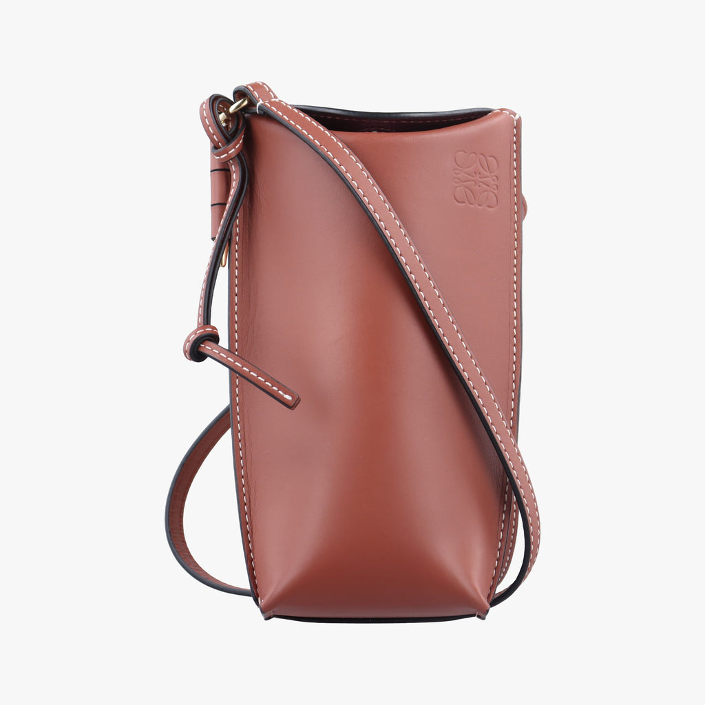 Loewe Gate Pocket Leather Crossbody - Brown
