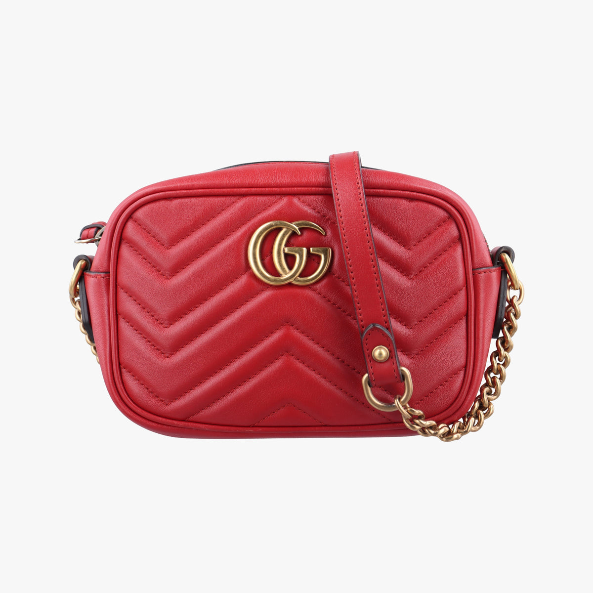 Gucci GG Marmont Mini Leather Bag - Red