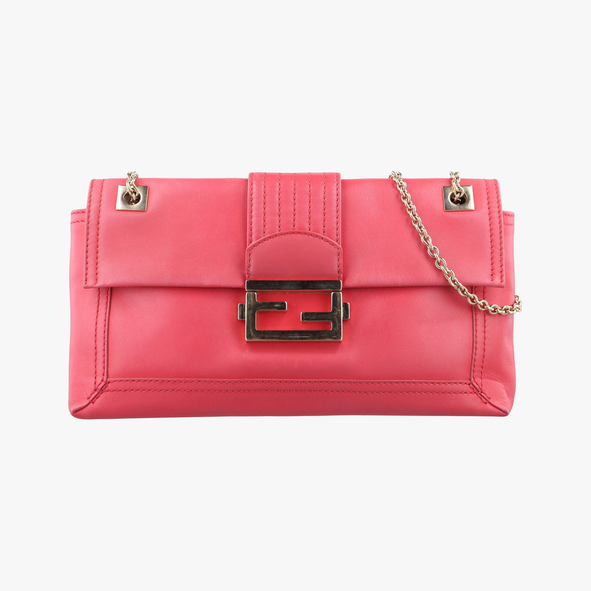Fendi Baguette Chain Leather Bag - Red - PRE-ORDER