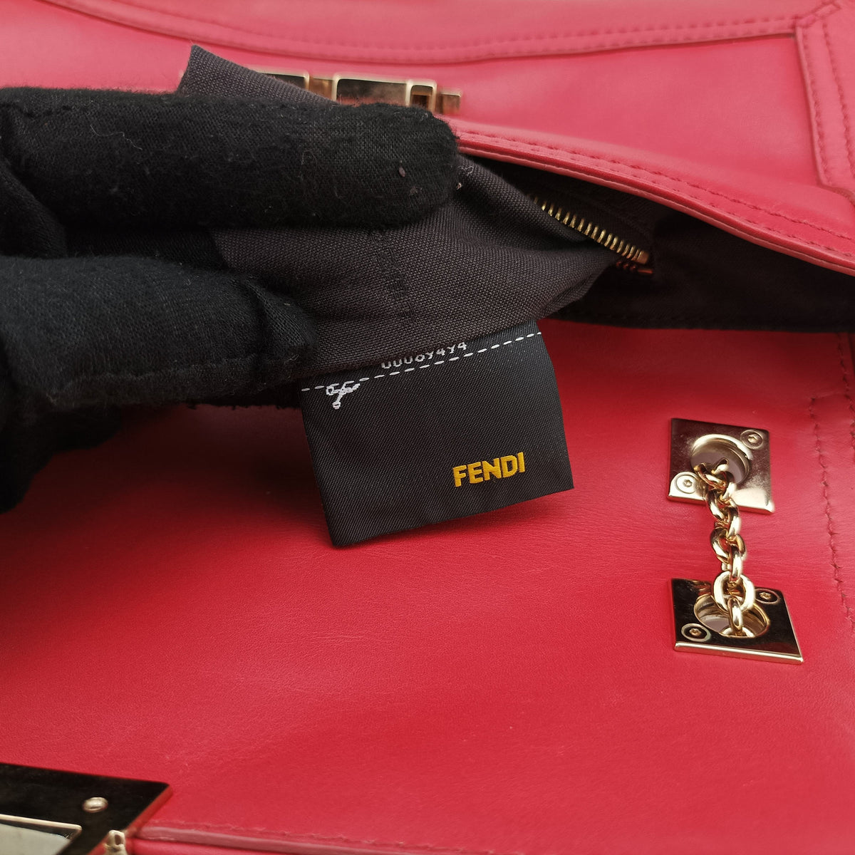 Fendi Baguette Chain Leather Bag - Red - PRE-ORDER