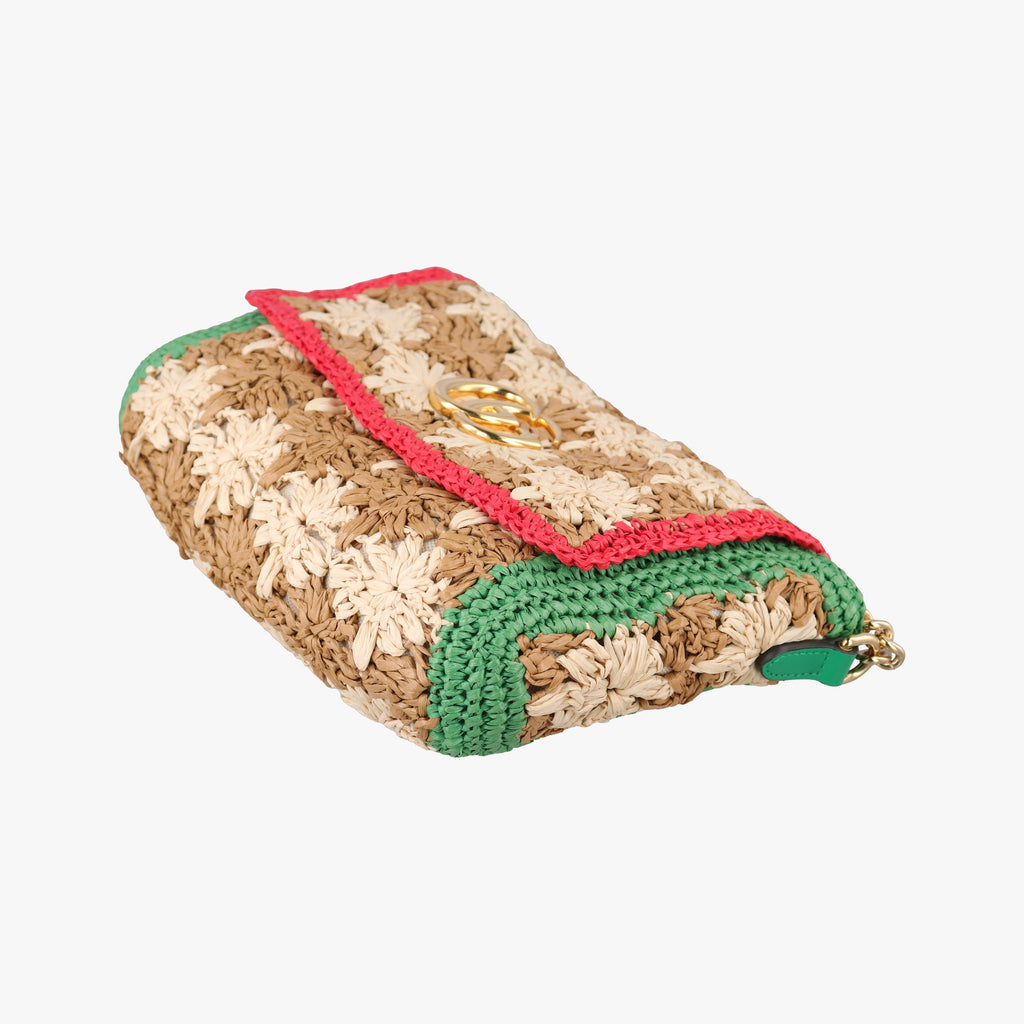 Gucci GG Marmont Raffia Shoulder Bag - Multicolour - PRE-ORDER