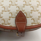 Celine Folco Triomphe Canvas Crossbody - White/Tan - PRE-ORDER