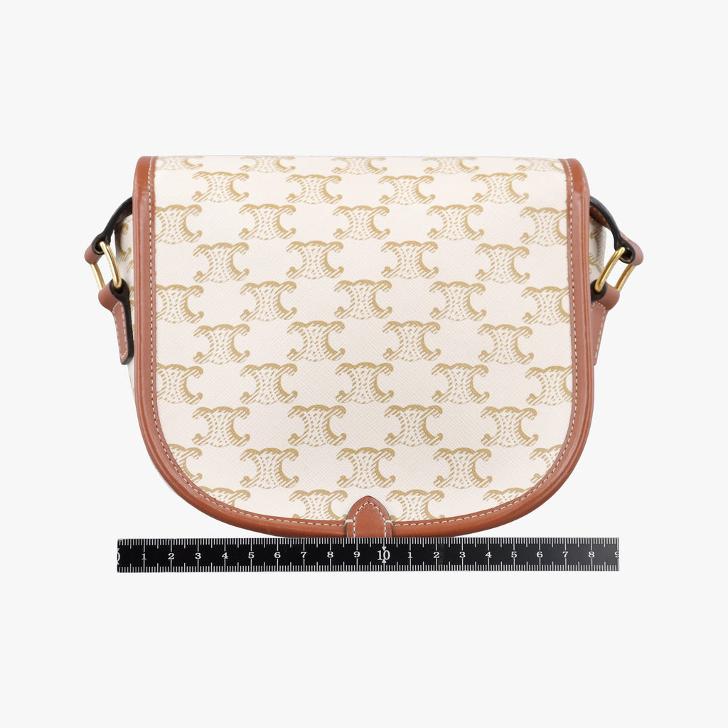 Celine Folco Triomphe Canvas Crossbody - White/Tan - PRE-ORDER
