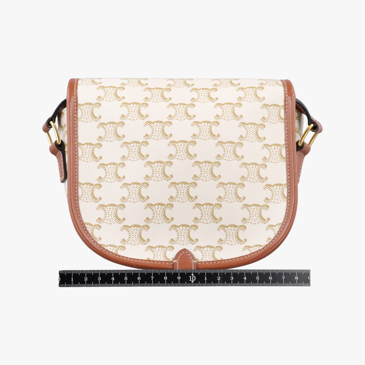 Celine Folco Triomphe Canvas Crossbody - White/Tan - PRE-ORDER