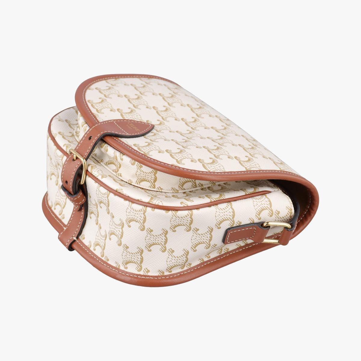 Celine Folco Triomphe Canvas Crossbody - White/Tan - PRE-ORDER