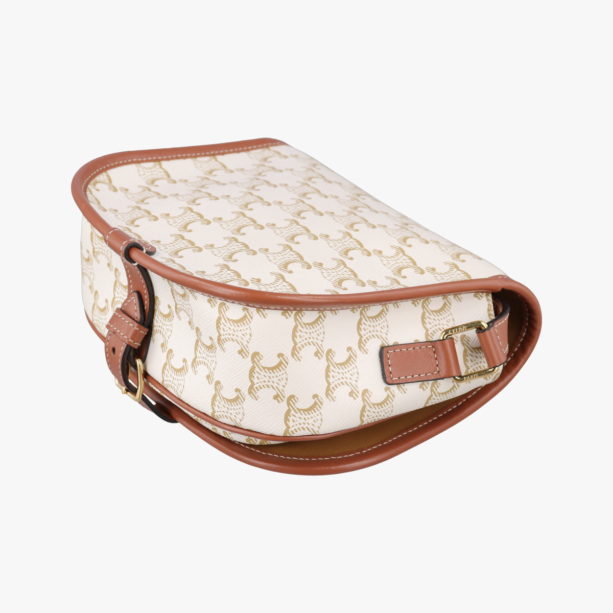 Celine Folco Triomphe Canvas Crossbody - White/Tan - PRE-ORDER