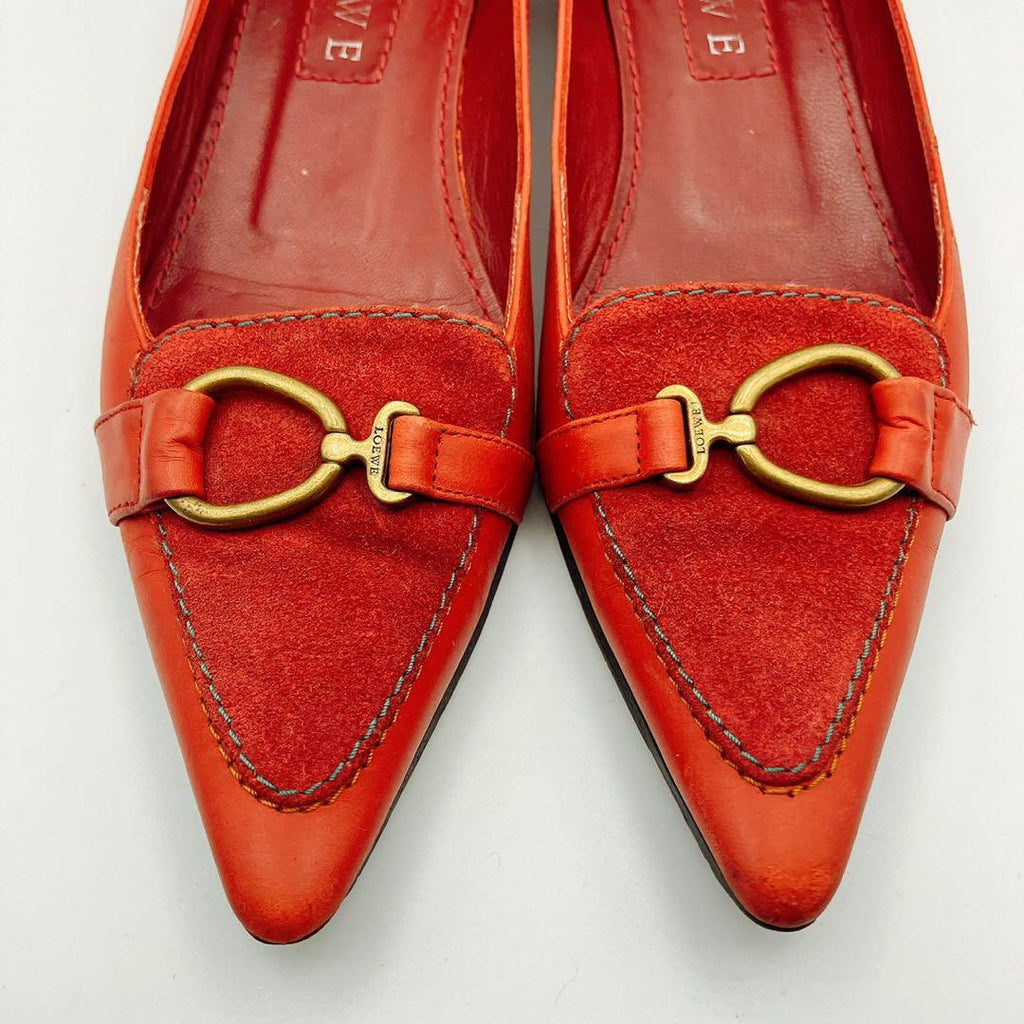 Vintage LOEWE Flats - Red/Orange