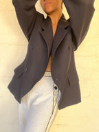 Vintage Black Blazer Puffy Sleeve
