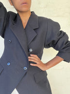Vintage Black Blazer Puffy Sleeve