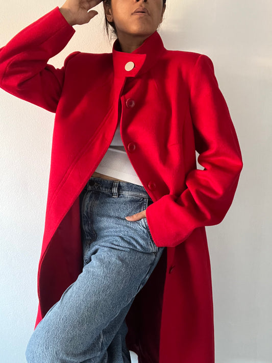 Perri Cutten Funnel Neck Wool & Cashmere Coat