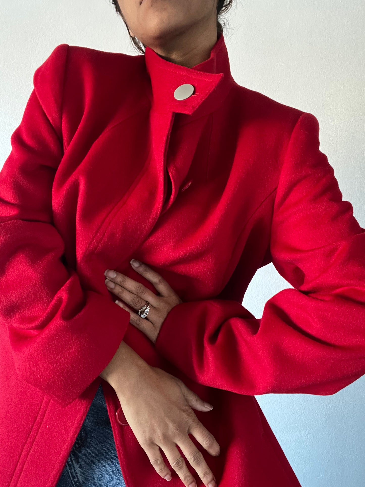 Perri Cutten Funnel Neck Wool & Cashmere Coat