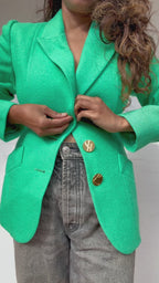 Saint Laurent Wool Blazer - Emerald