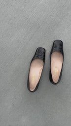 Vintage Chanel Leather Square Toe Kitten Heels