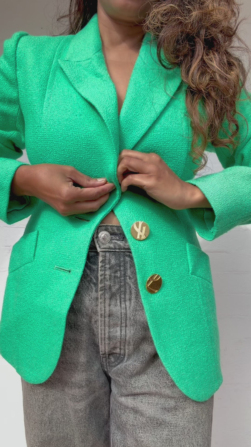 Saint Laurent Wool Blazer - Emerald