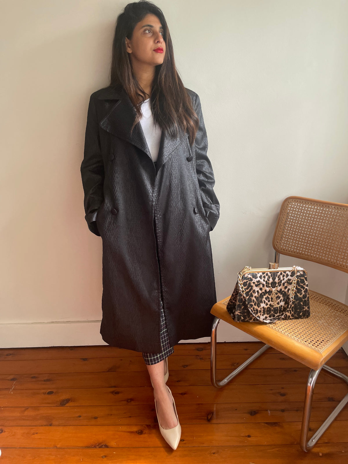 Vintage Black Escada Trench Coat