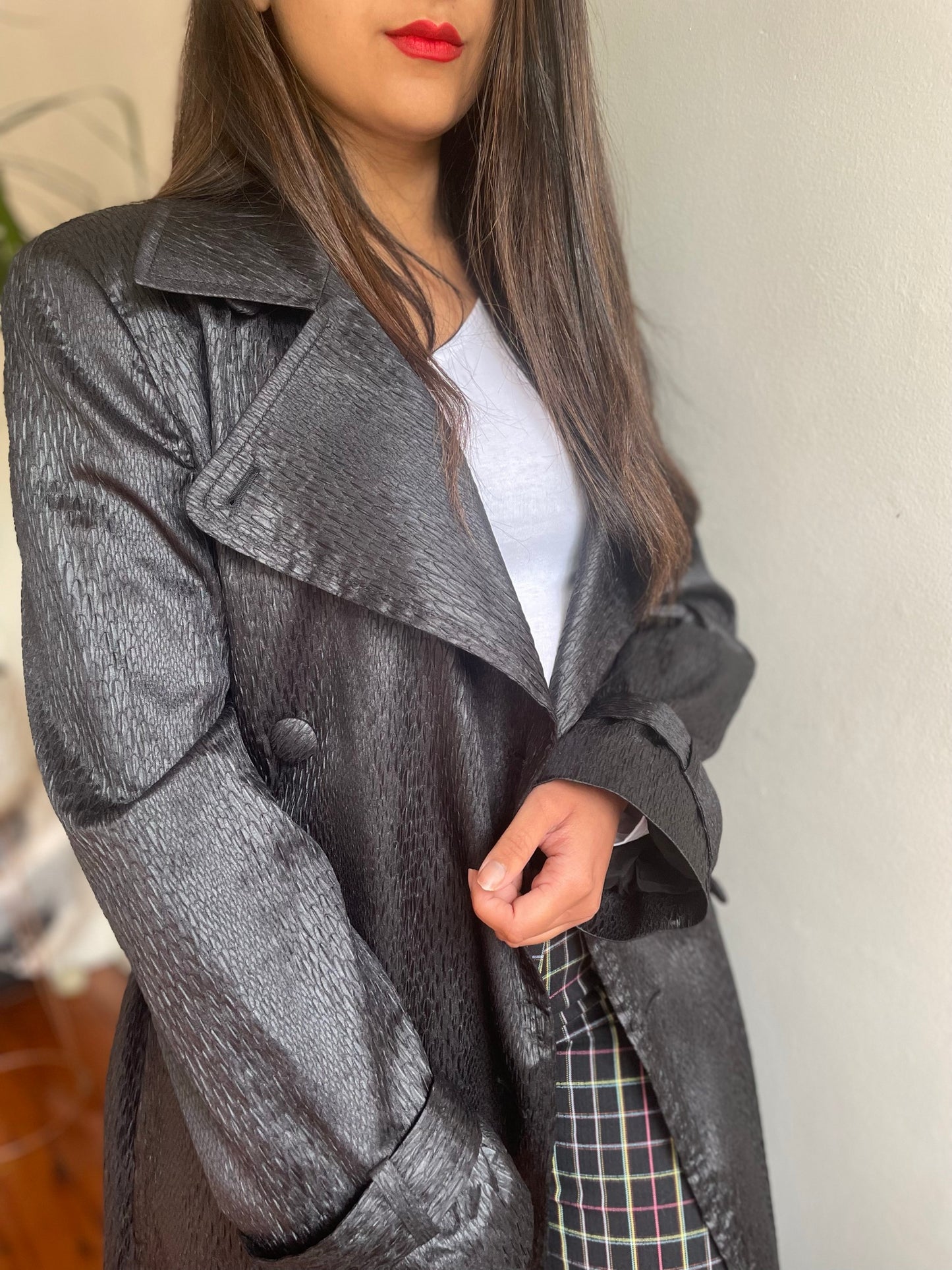 Vintage Black Escada Trench Coat