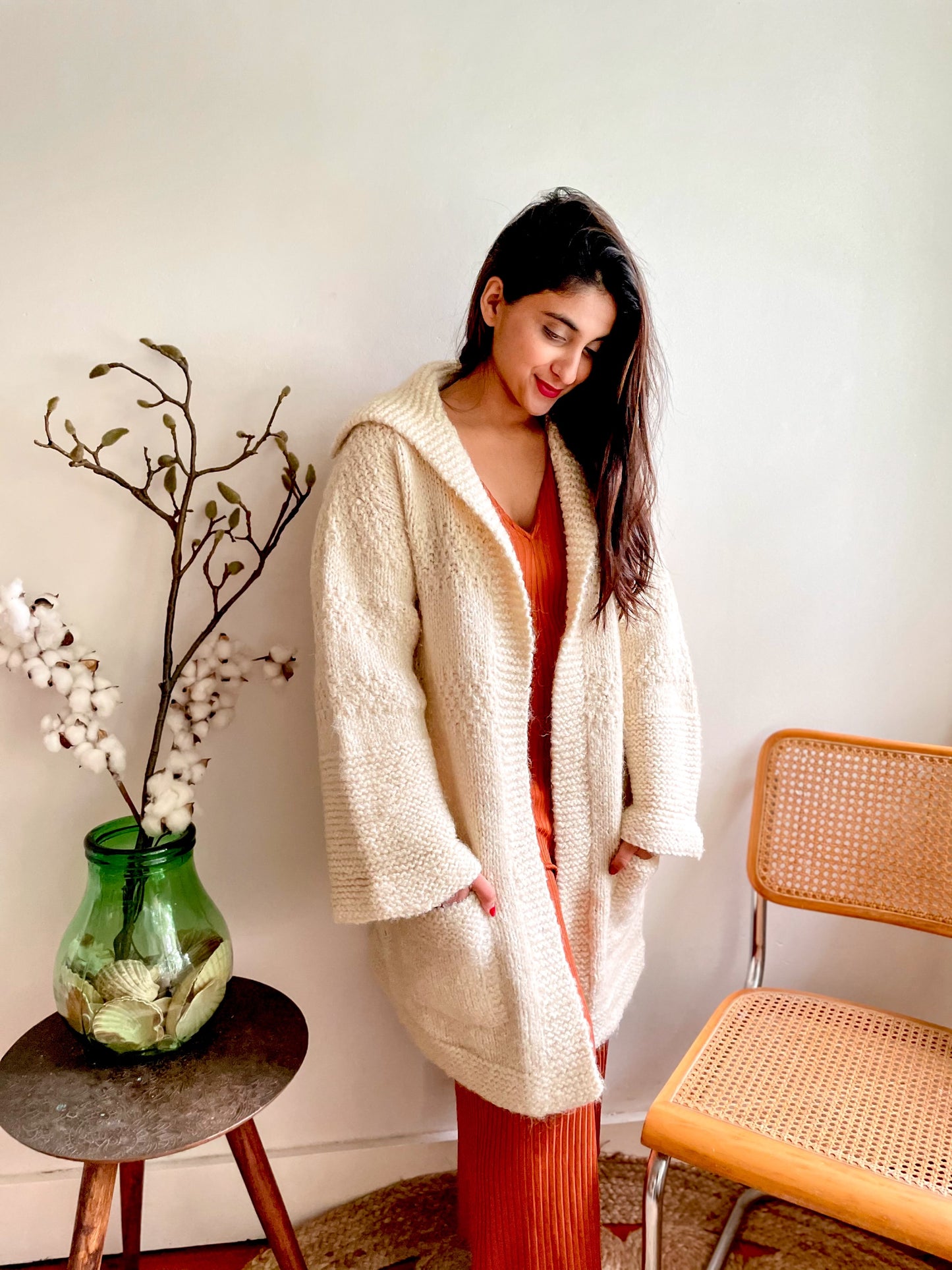 Vintage Hand Knitted Long Cardigan