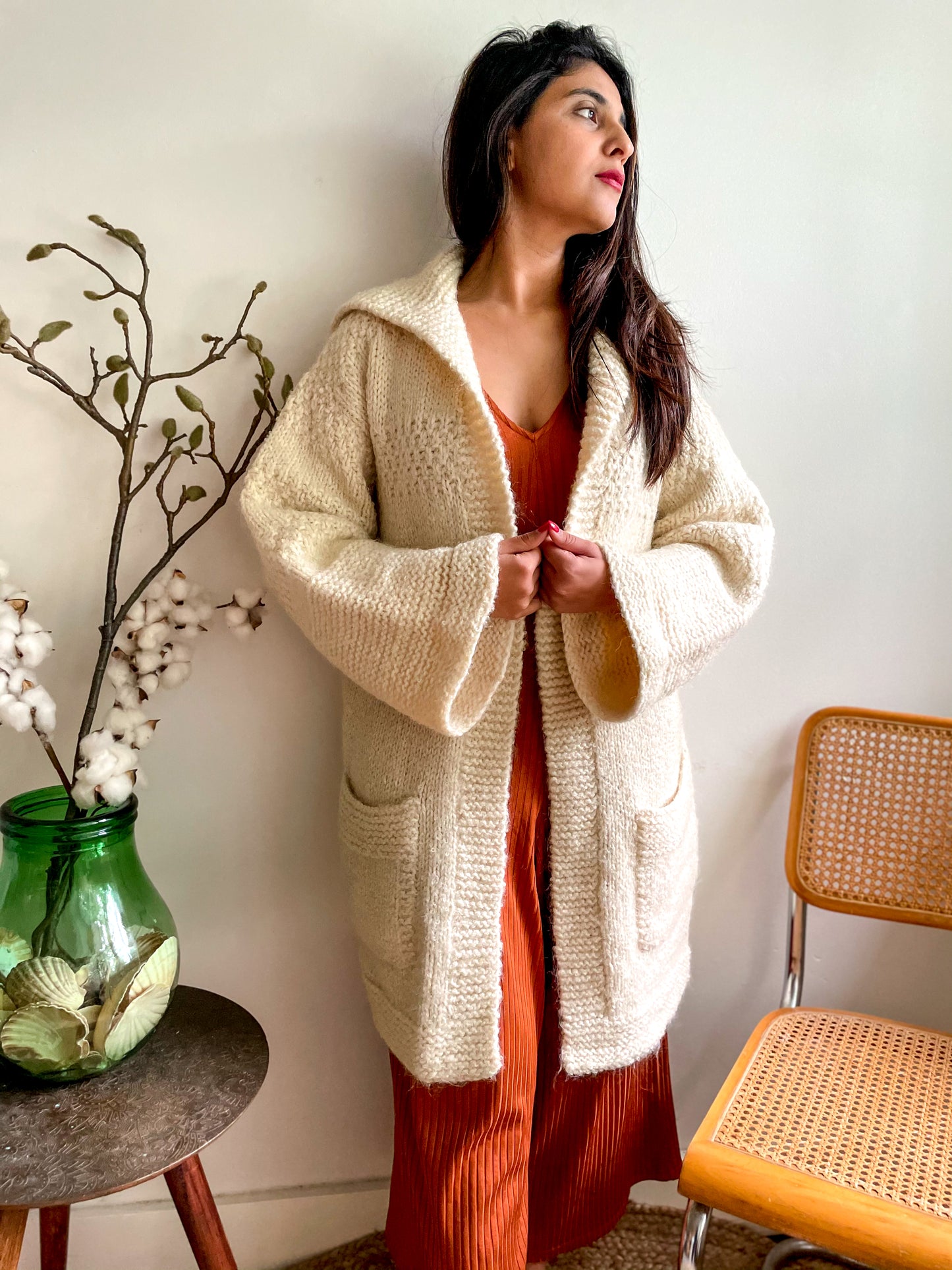 Vintage Hand Knitted Long Cardigan
