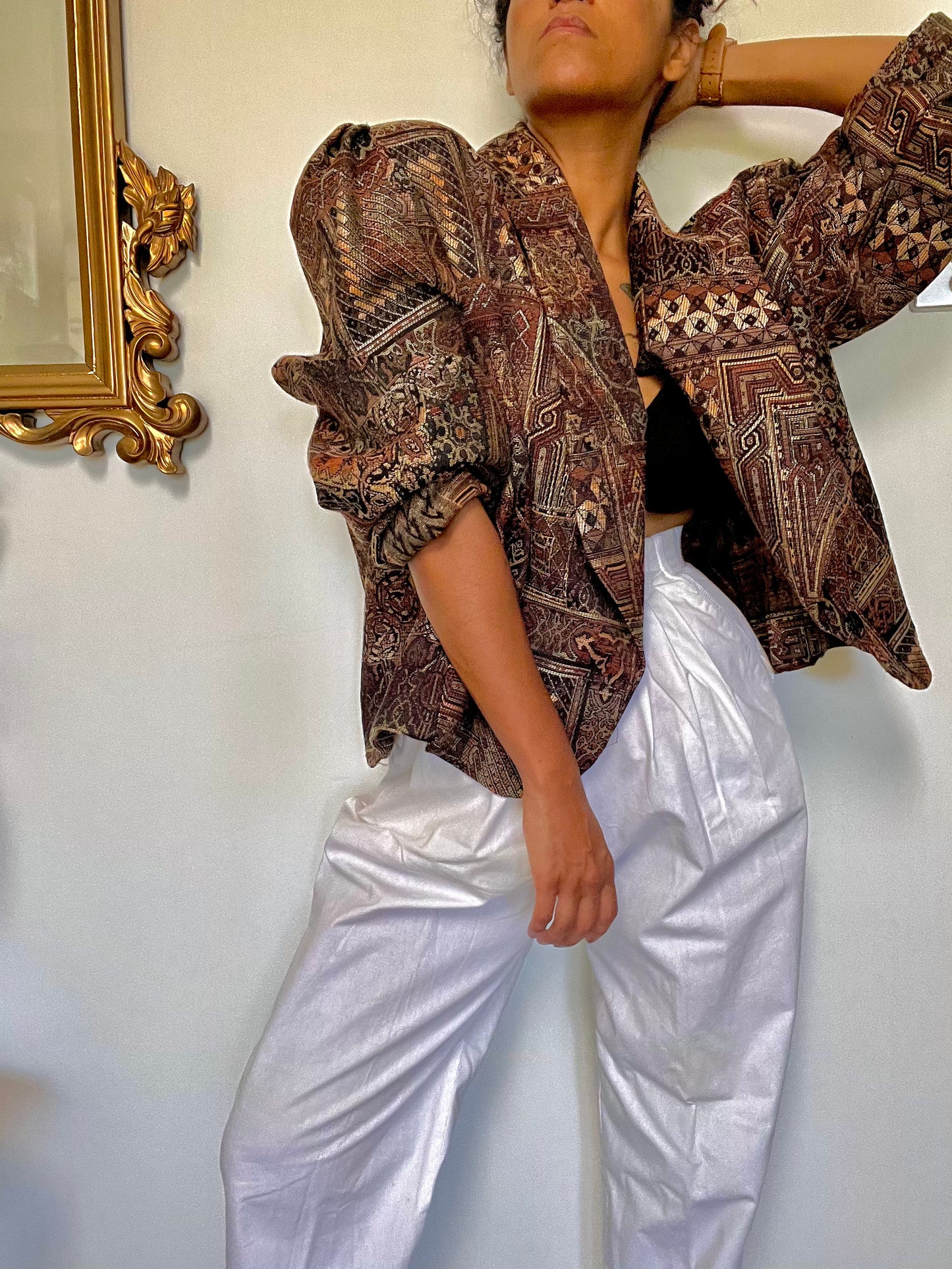 Vintage Tapestry Cropped Jacket
