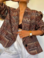 Vintage Tapestry Cropped Jacket