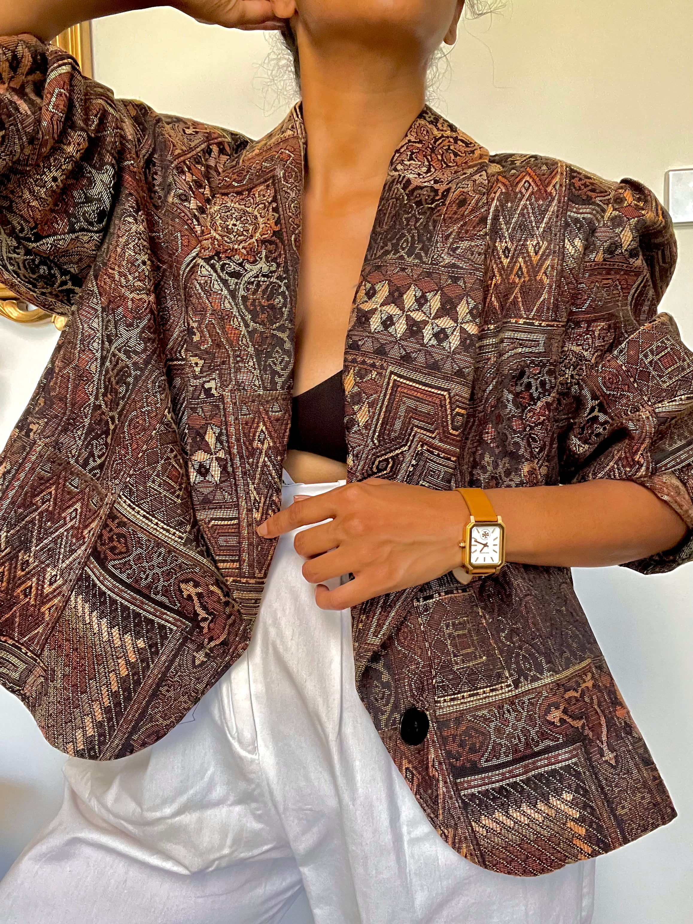 Vintage Tapestry Cropped Jacket