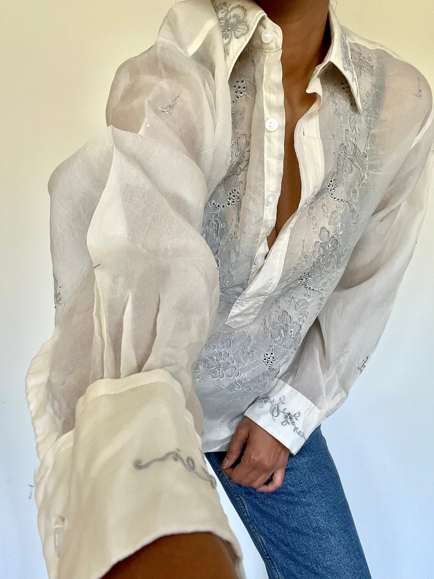 Vintage Hand Embroidered Shirt
