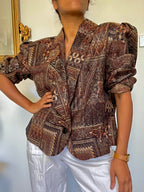 Vintage Tapestry Cropped Jacket