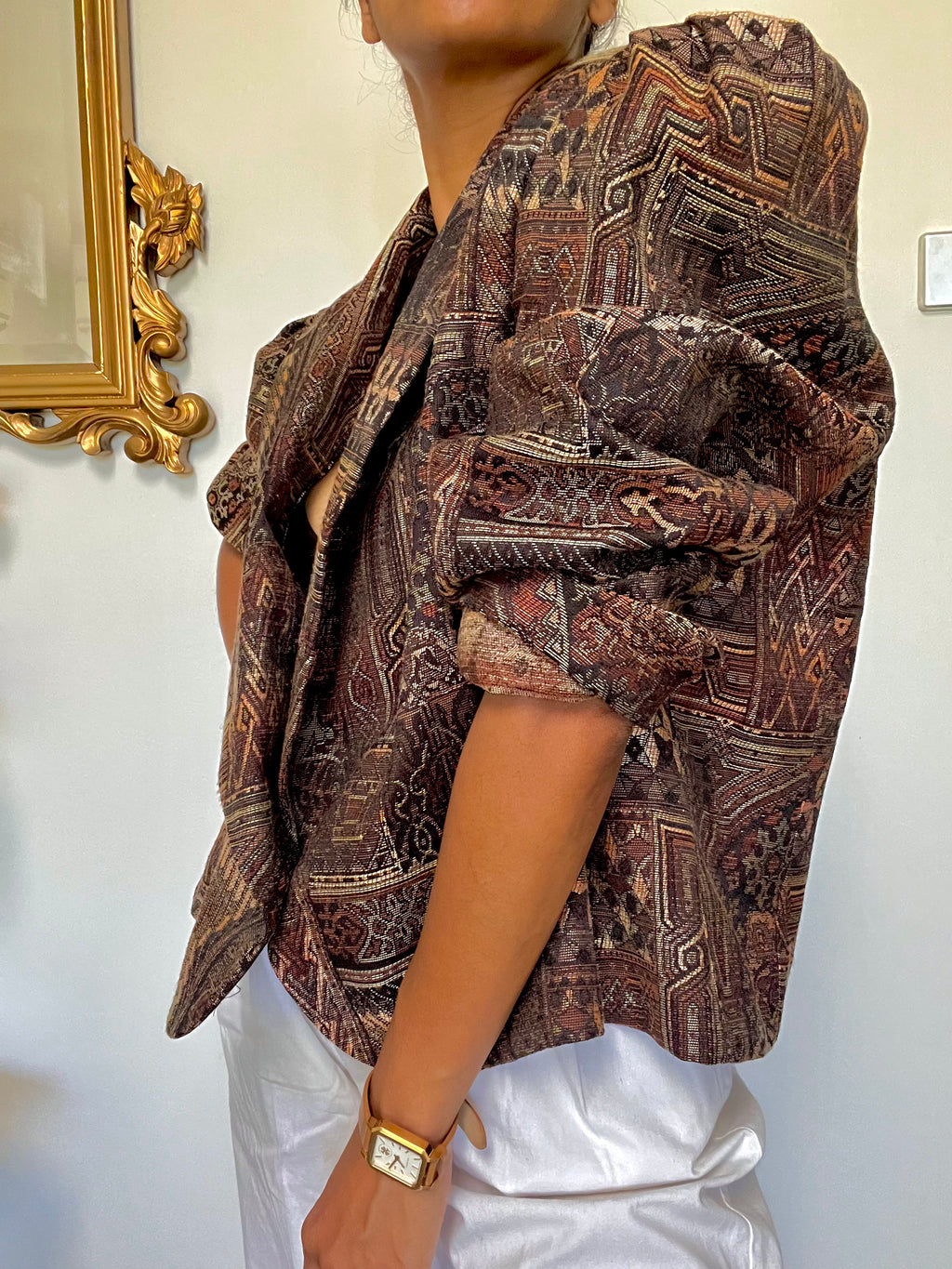 Vintage Tapestry Cropped Jacket