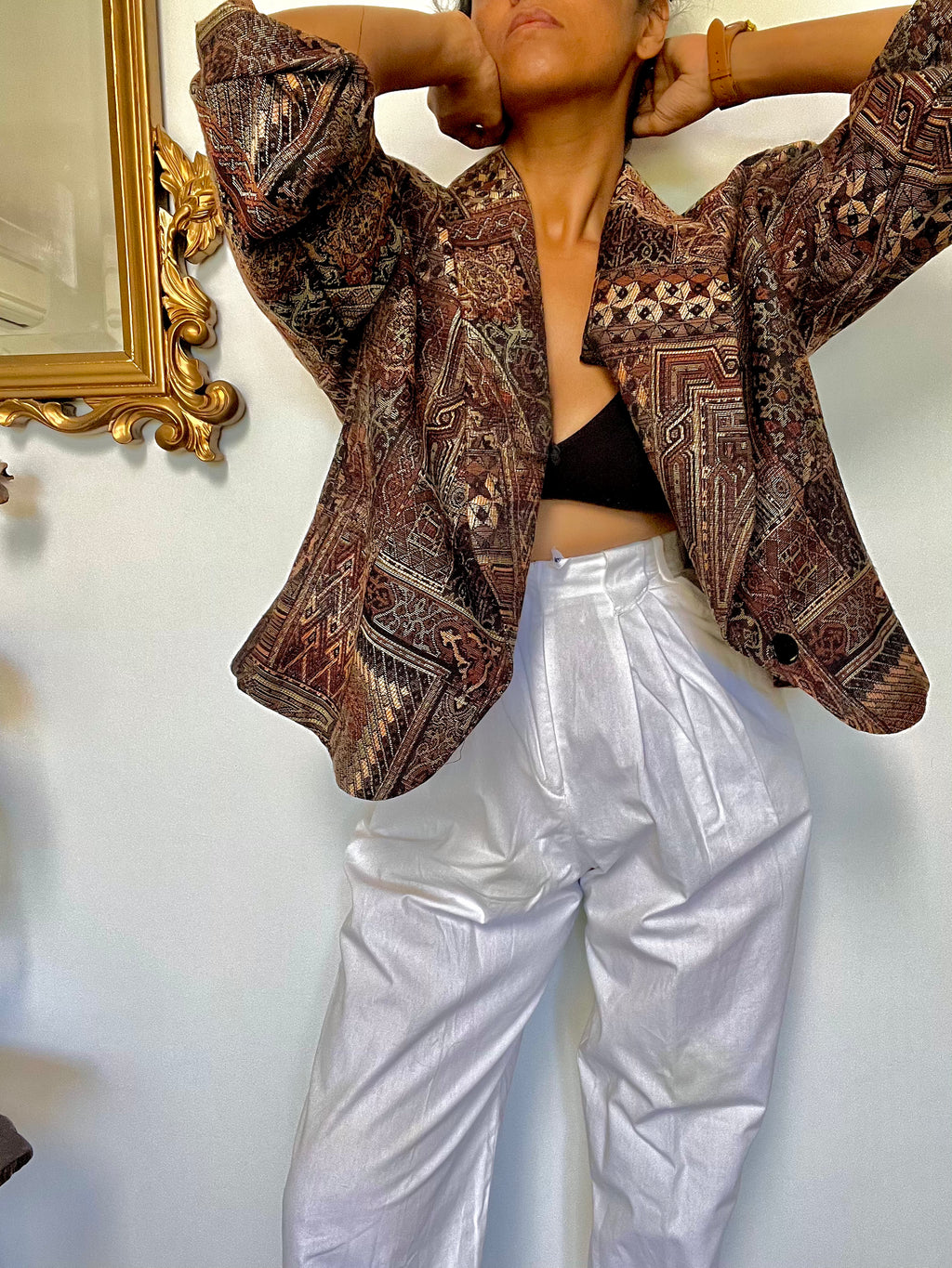 Vintage Tapestry Cropped Jacket