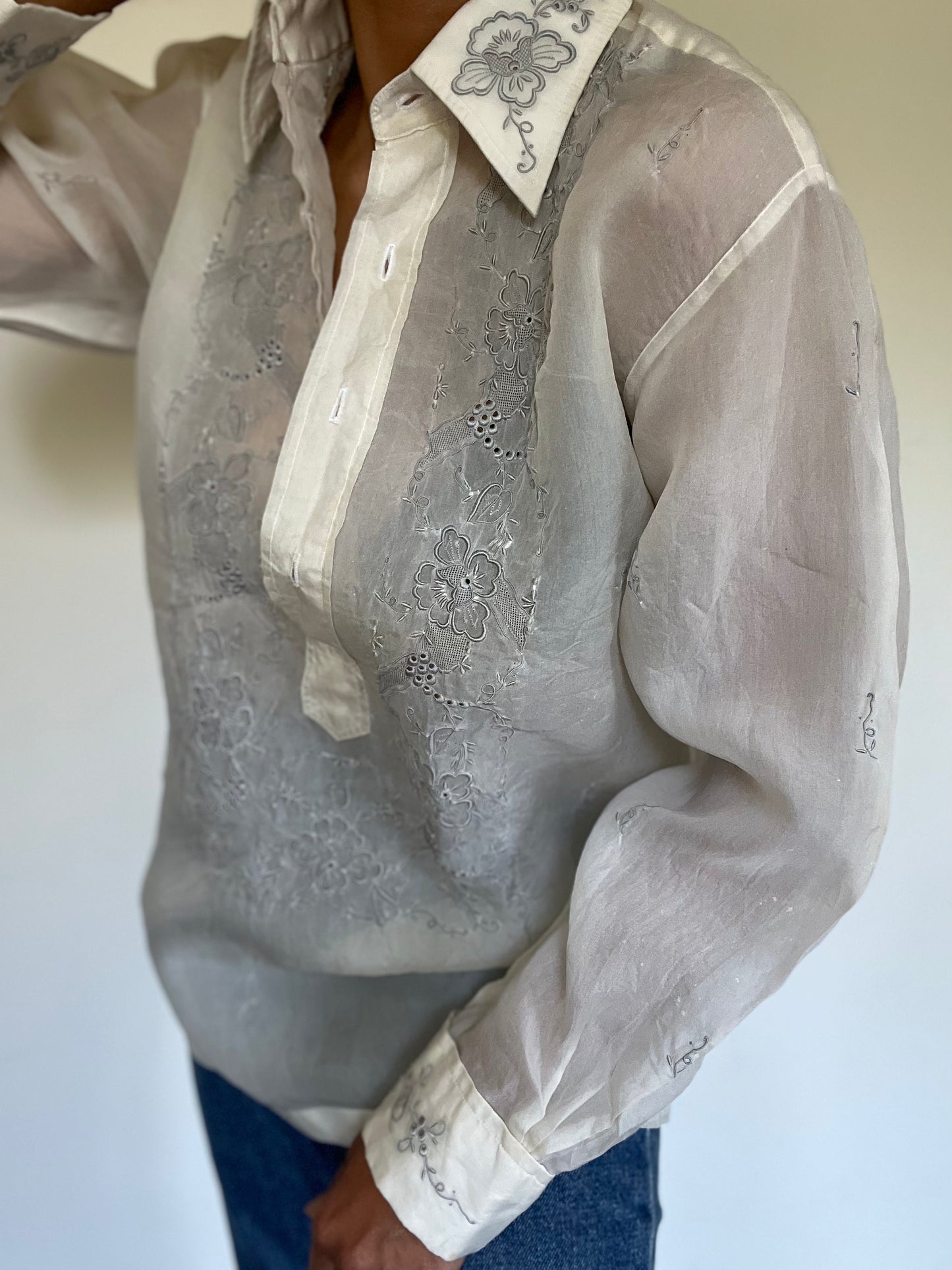 Vintage Hand Embroidered Shirt
