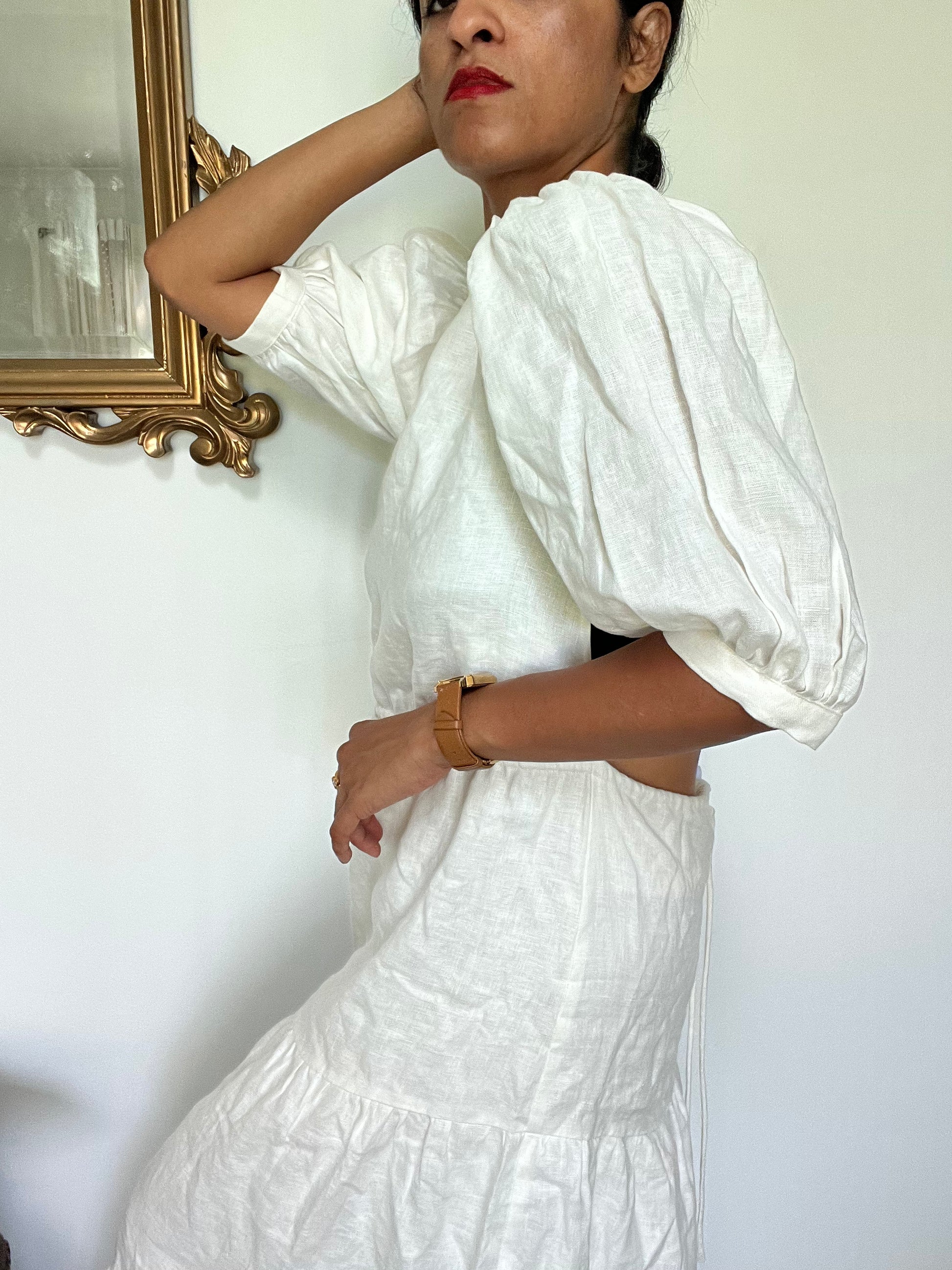 sir the label linen dress SIR The Label Rosa Linen Asymmetric Midi Dress in Forest Size 1 Retail $190